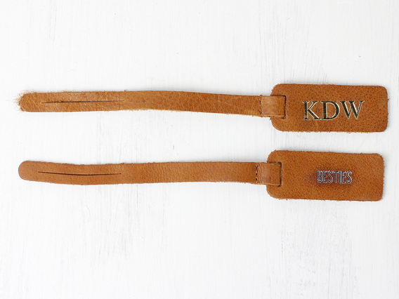 Customisable Bag Tag - Antique Leather Brown