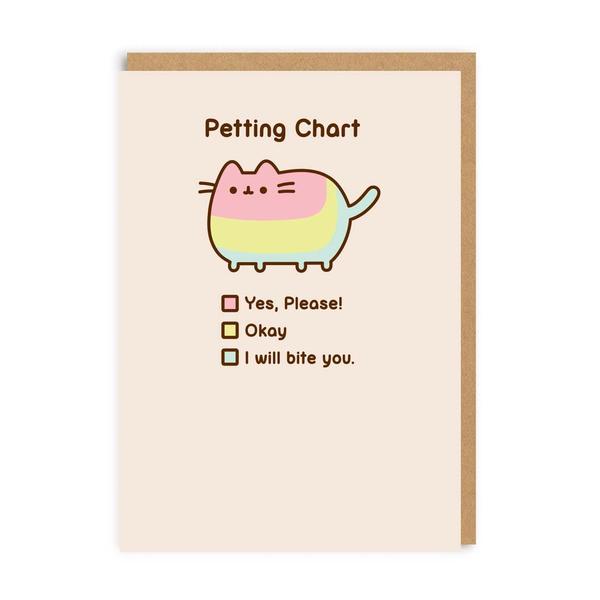 Pusheen Petting Chart Greeting Card