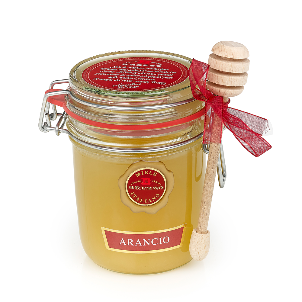 Orange Honey with Dipper 400g by Brezzo