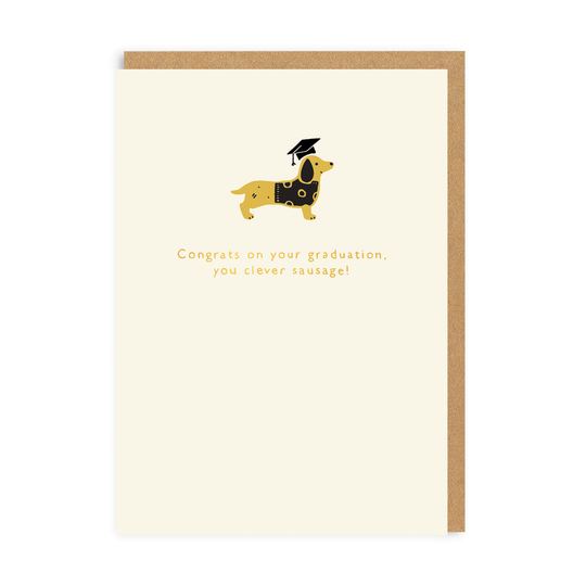 Graduation Clever Sausage Enamel Pin Card