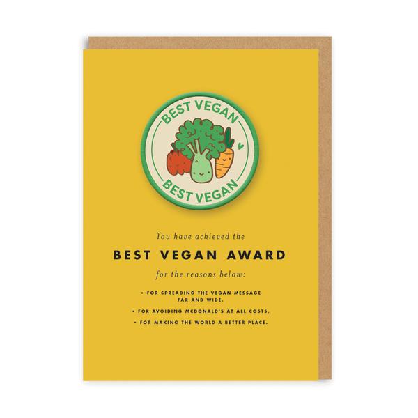 Best Vegan Woven Patch Greeting Card
