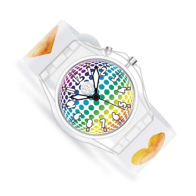 Watchitude - GLOW Watch for kids - Watercolor Hearts (621)