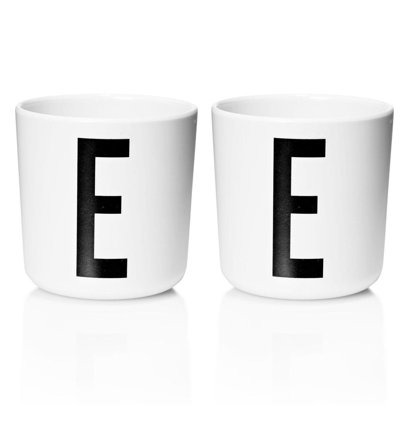 ​Design Letters - Personal Melamine Cup E - 2 pcs - White- (Bundle)