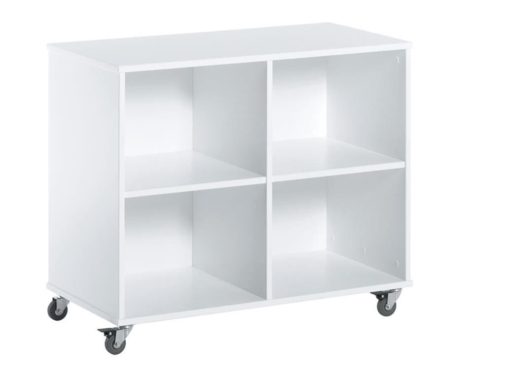 Hoppekids - 70' Bookcase On Wheels - White