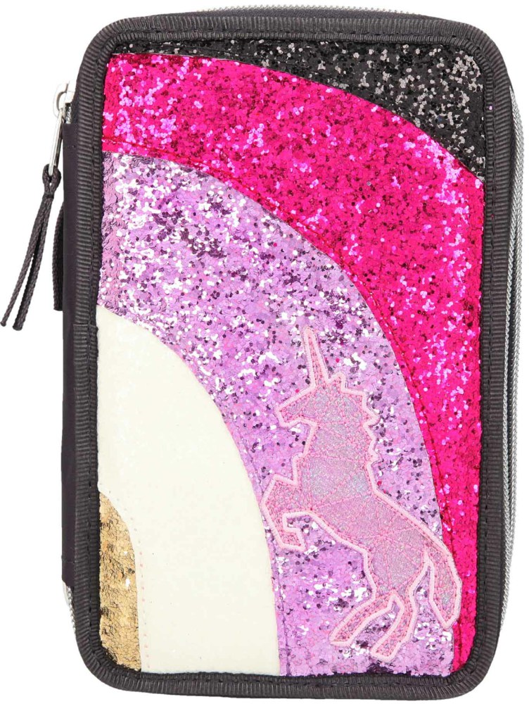 Ylvi & the Minimoomis - Pencil Case with Rainbow & Glitter - Antracit (0410644)