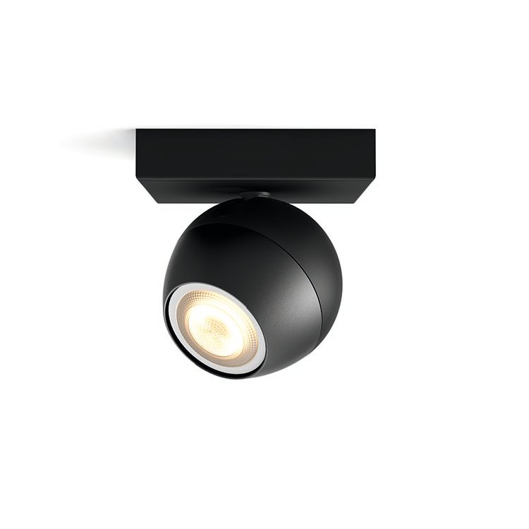 Philips Hue - BUCKRAM single spot black 1x5.5W 230V - White Ambiance - Bluetooth Without Dimmer