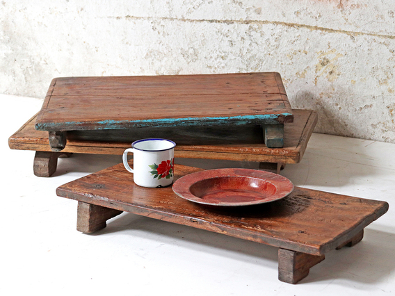 Vintage Wooden Tray Brown
