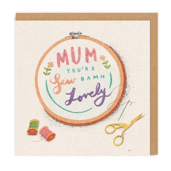 Mum, Sew Damn Lovely Square Greeting Card
