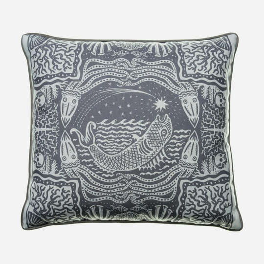 Andrew Martin | Fish That Ate The Meteor Outdoor Cushion | Storm