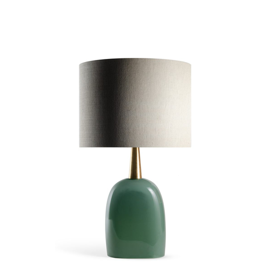 Porta Romana I Cardinal Lamp Sea Foam With Brass Collar