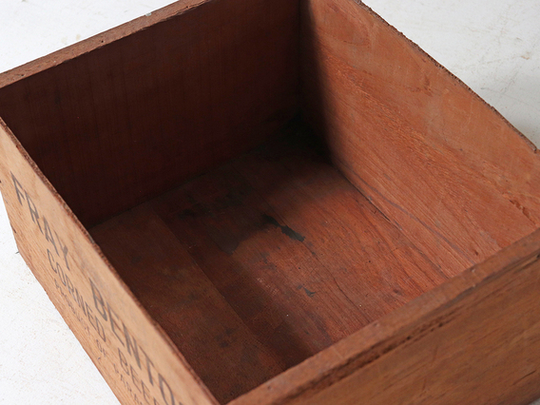 Vintage Wooden Frey Bentos Crate Brown