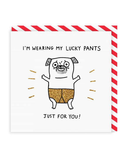 Lucky Pants Square Greeting Card