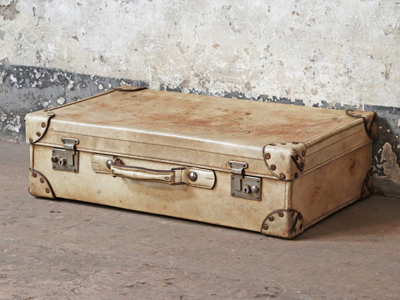 Vintage Vellum Suitcase White