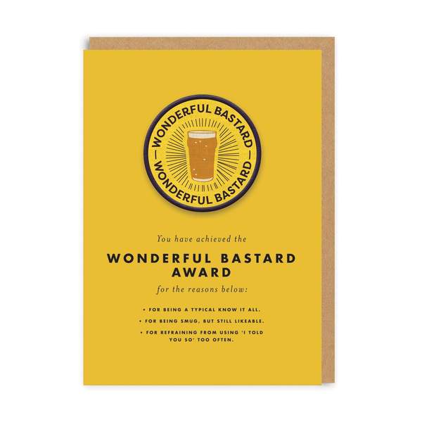 Wonderful Bastard Woven Patch Greeting Card