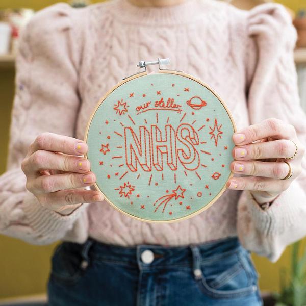 Our Stellar NHS Mint Embroidery Hoop Kit