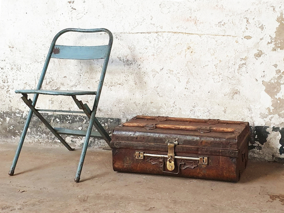 Old Metal Trunk Brown