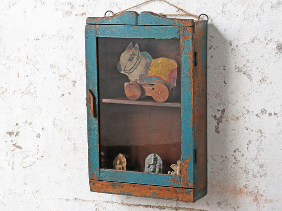 Rustic Wall Cabinet Blue