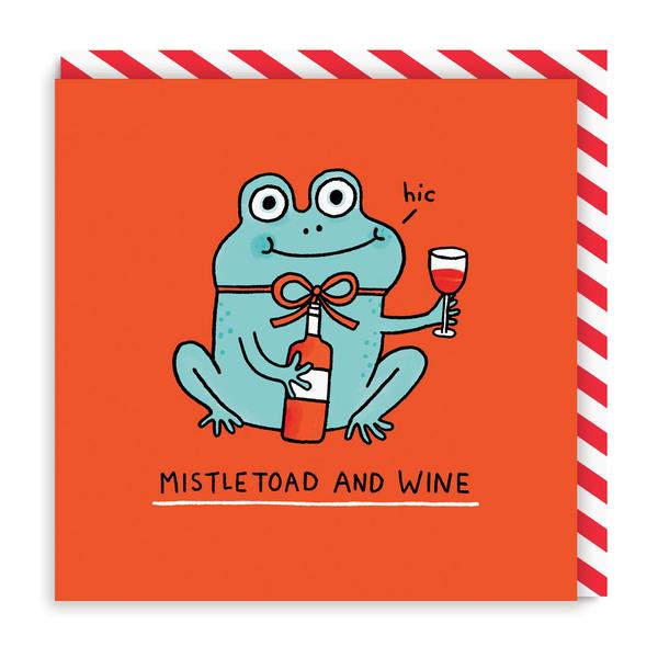 Mistletoad and Wine Christmas Card