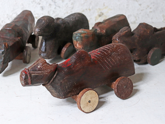 Vintage Wooden Nandi Cow - Large Large