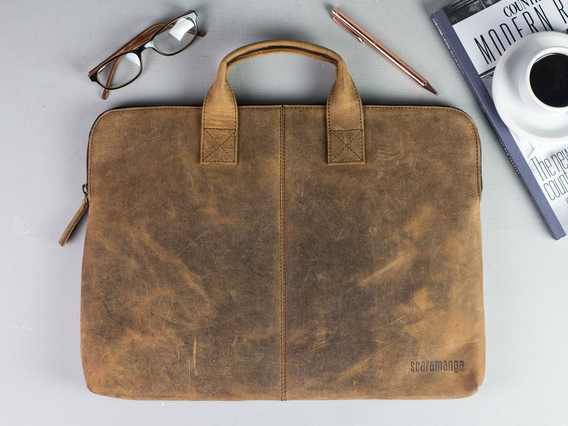 Leather Laptop Bag 13 Inch Brown