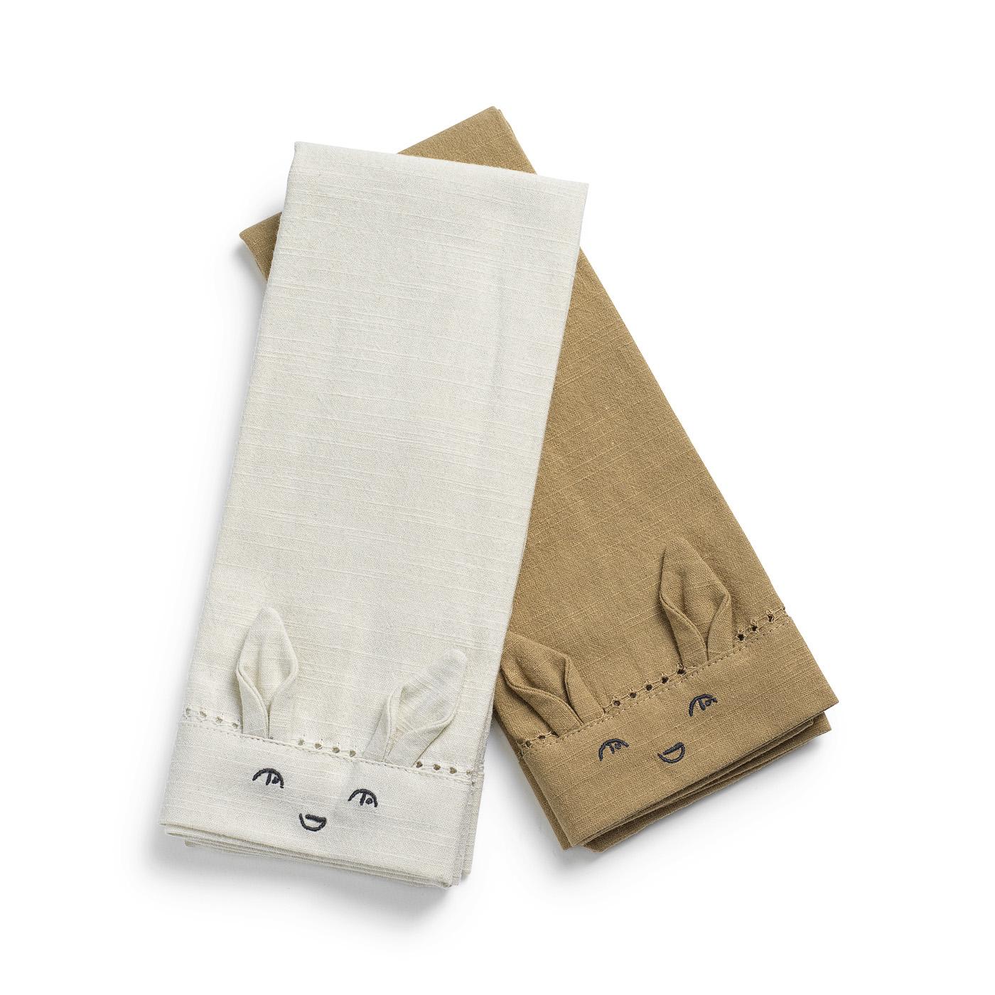 Elodie Details - Baby Napkins 2 Pcs - Lily White / Warm sand