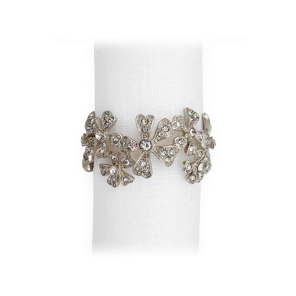 L'Objet I Garland Napkin Jewels Platinum White Crystals