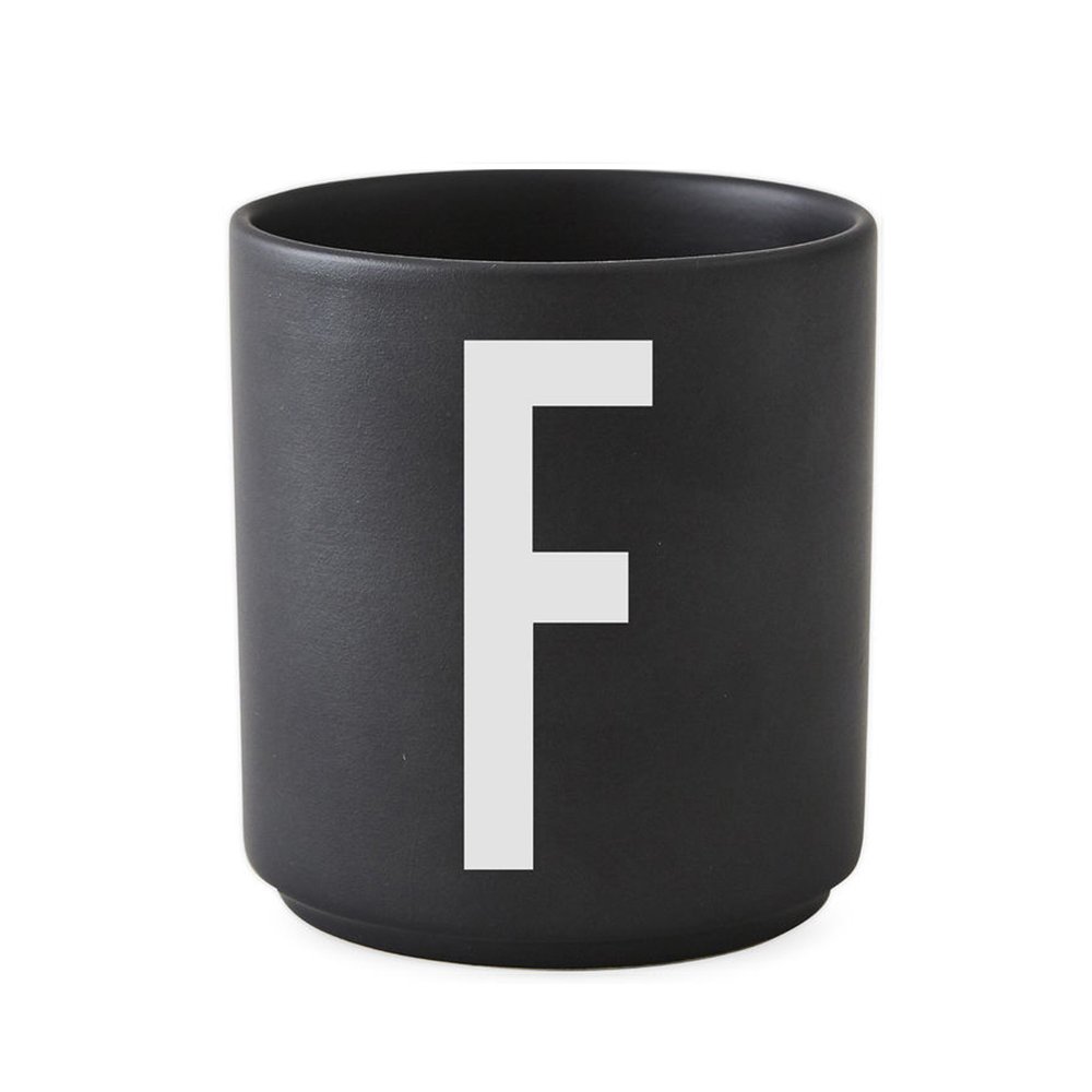 Design Letters - Personal Porcelain Cup F - Black