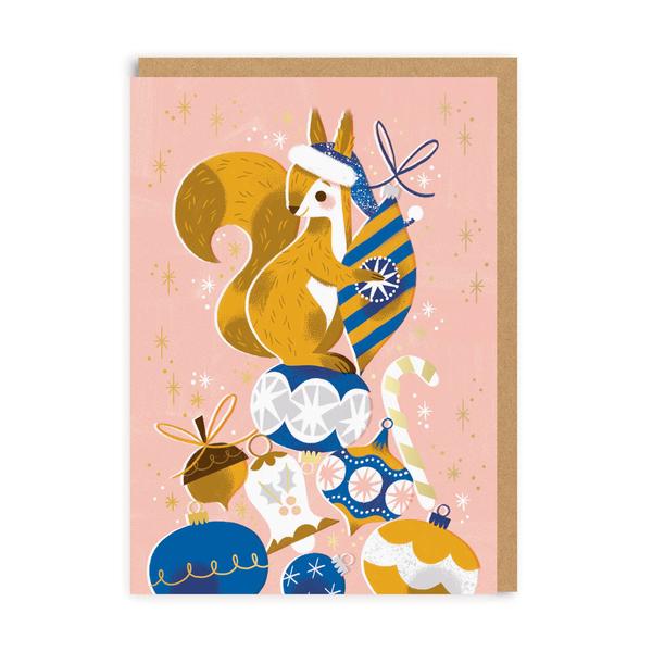 Festive Squirrel Christmas Card