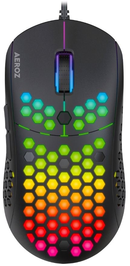 AEROZ - GM-1000 BLACK RGB LIGHTWEIGHT GAMING MOUSE