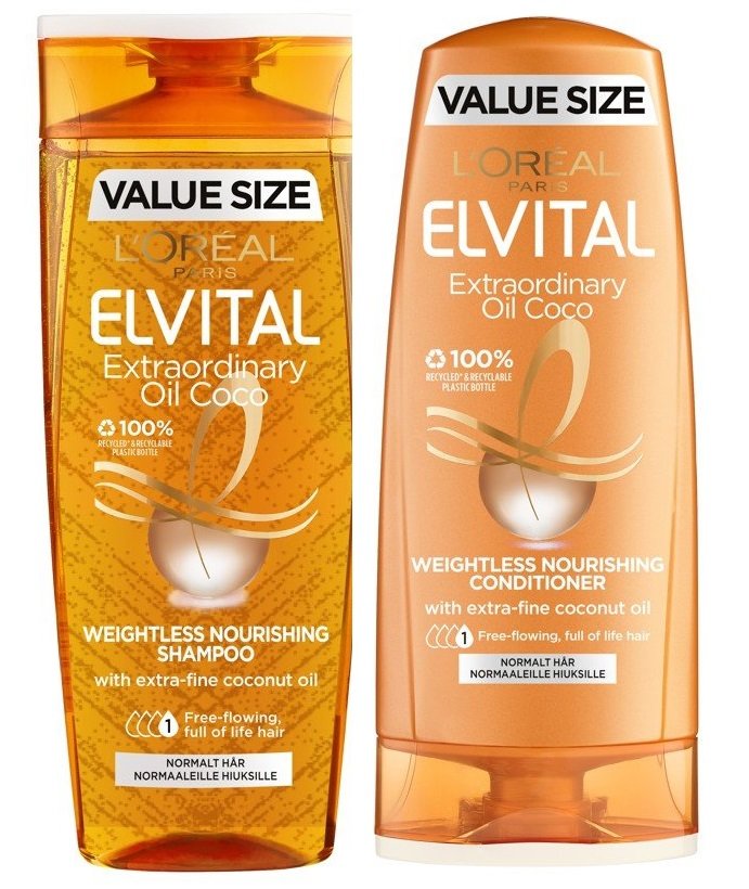 L'Oréal - Elvital Extraordinary Oil Coconut Shampoo 500 ml + Conditoner 400 ml