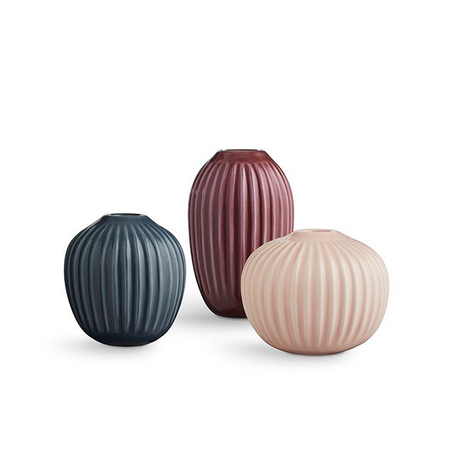 Kähler - Hammershøi Vase Miniature 3 pack - Rose (692399)