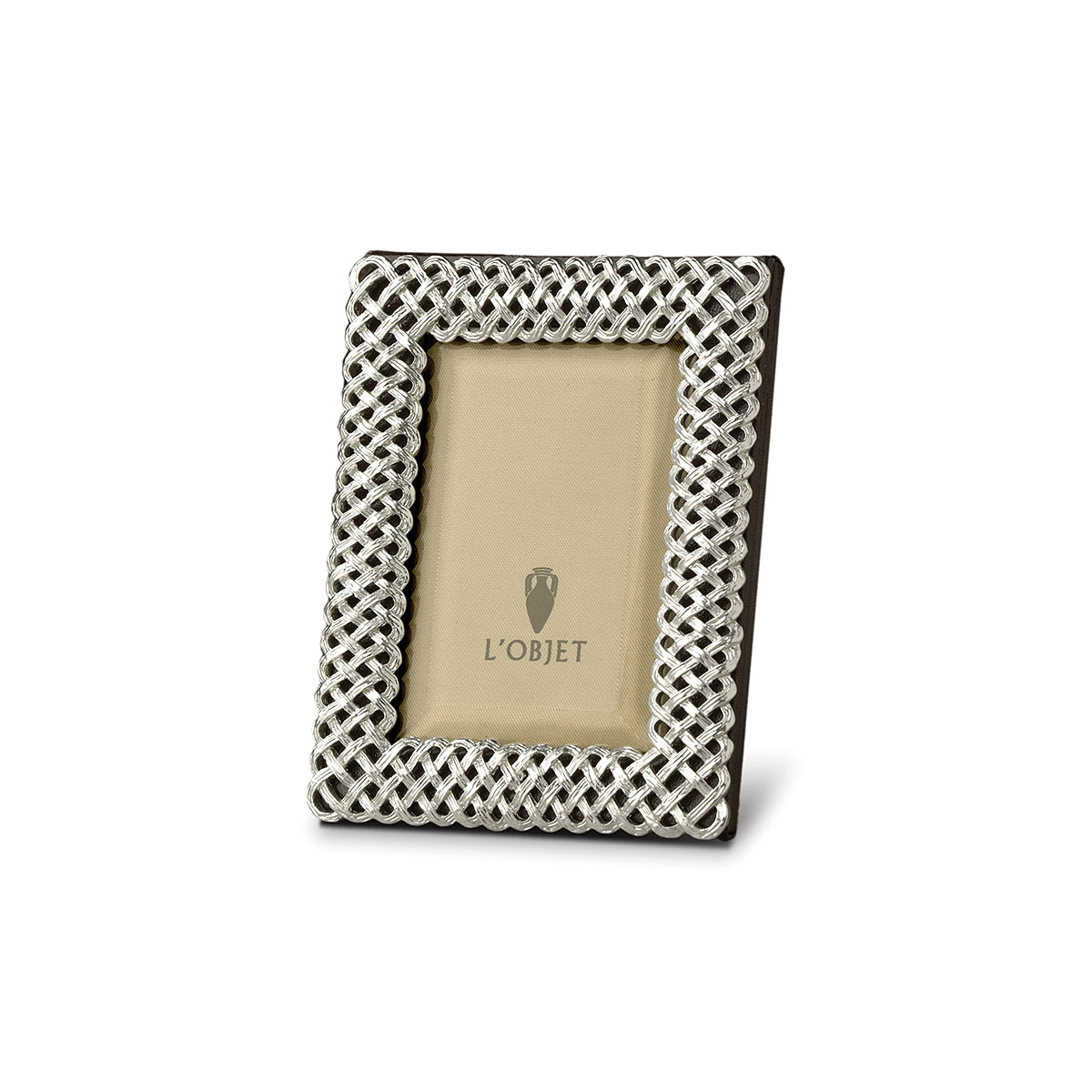 L'Objet I Braid Frame Small Platinum