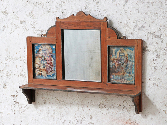 Decorative Indian Wall Mirror Brown
