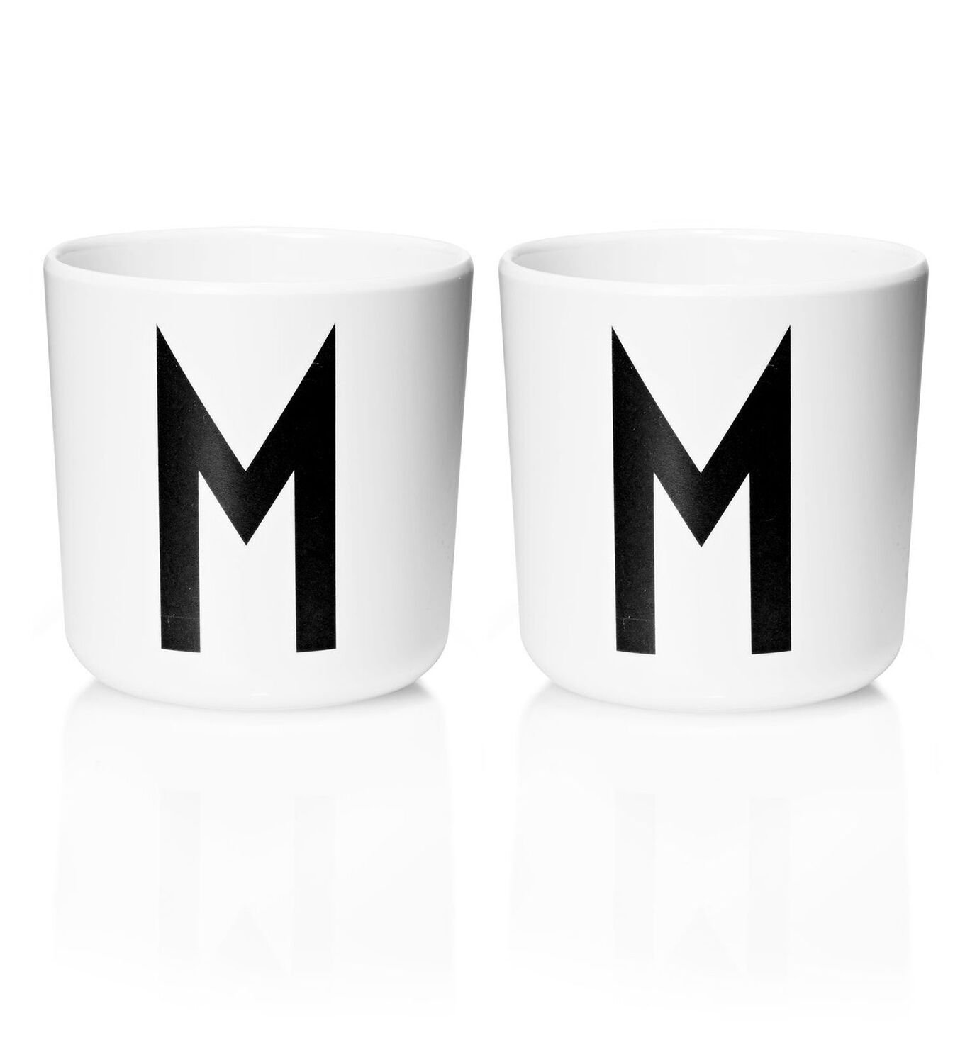 Design Letters - Personal Melamine Cup M - 2 pcs - White -(Bundle)