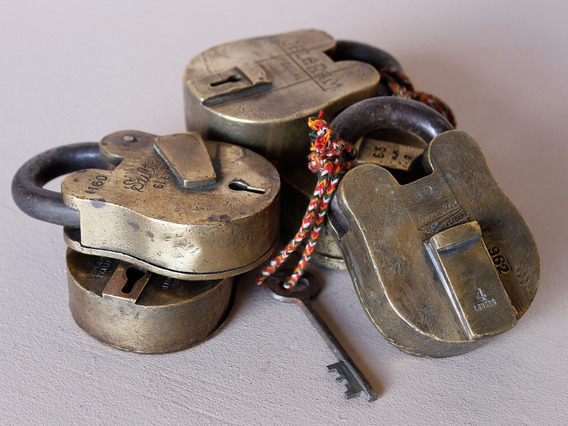 Extra Large Old Brass Padlock Extra Large
