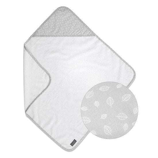 Vinter & Bloom - Nordic Leaf Hooded Bath Towel - Calm Grey