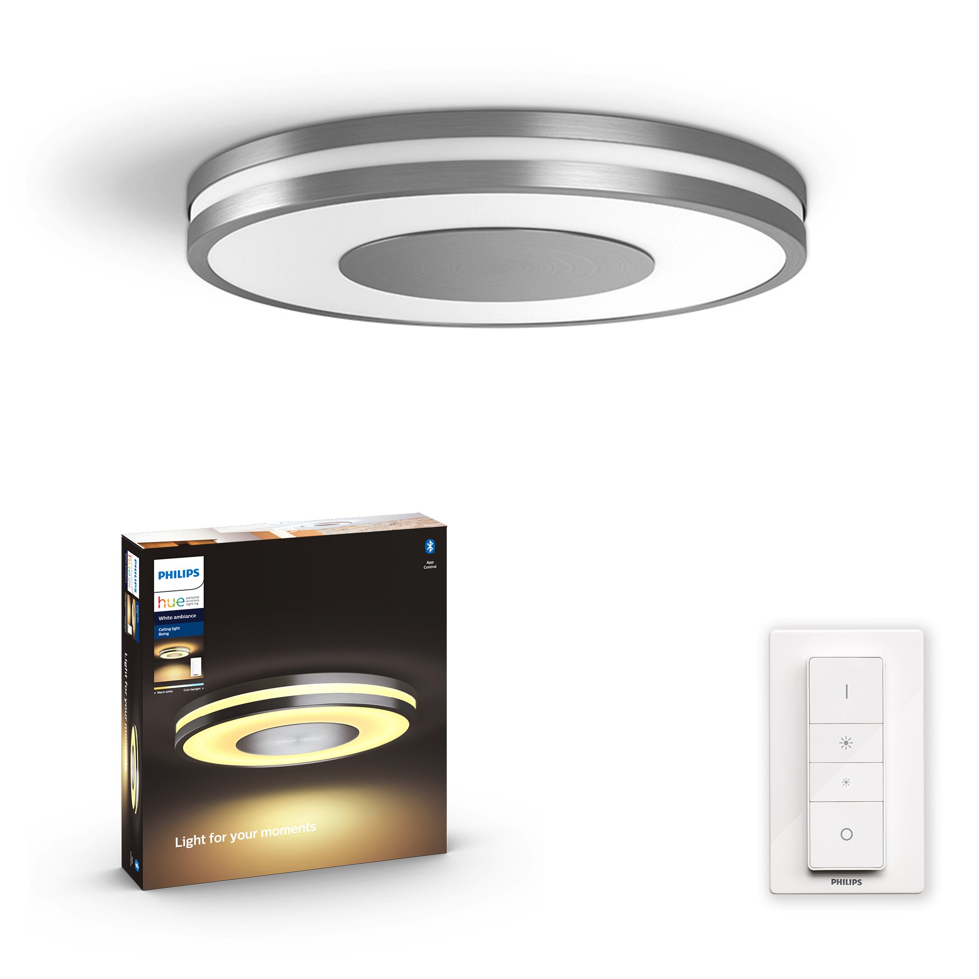 Philips Hue - Connected Being Hue Ceiling Lamp White Ambiance - Bluetooth - Aluminium