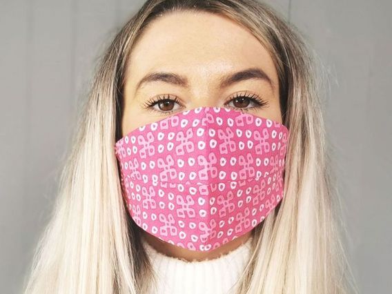 Pink Patterned Face Mask Pink