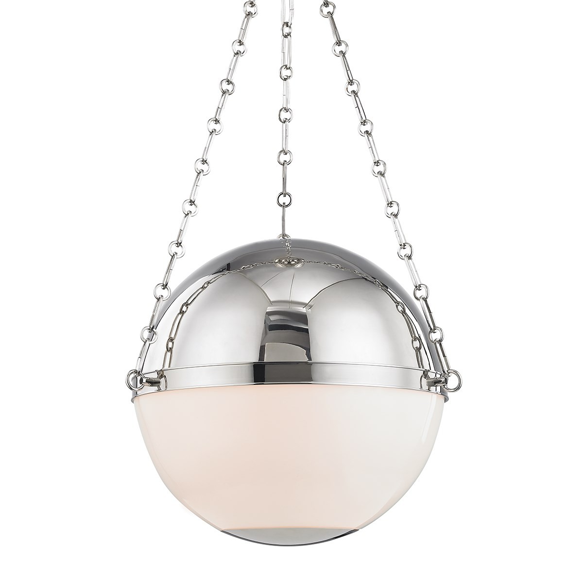 Hudson Valley I Sphere No 2 Pendant I Large I Polished Nickel