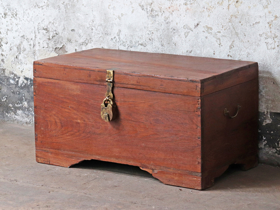 Antique Teak Chest Brown