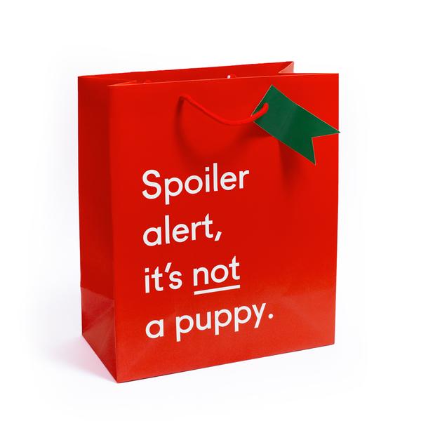 Spoiler Alert! It's Not A Puppy Large Christmas Giftbag