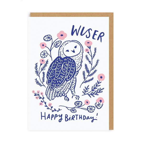 Wiser Owl Birthday Greeting Card