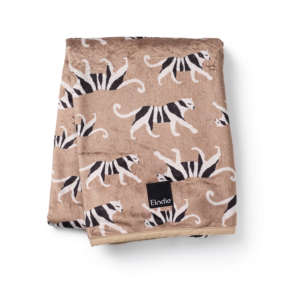 Elodie Details - Velvet Blanket -White Tiger Warm Sand