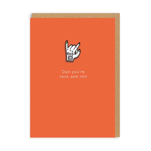 Dad Rock N Roll Enamel Pin Greeting Card