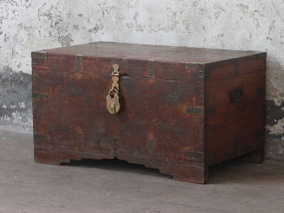 Antique Teak Chest Brown Medium