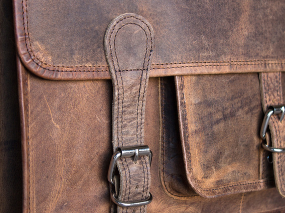 Boys And Girls Large Overlander Leather Bag 18 Inch 18 Inch