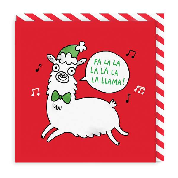 Fa La La La Llama Square Christmas Card
