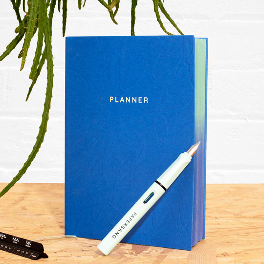 Blue Calligraphy Daily Planner