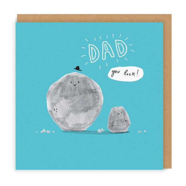 Dad Rocks Square Greeting Card