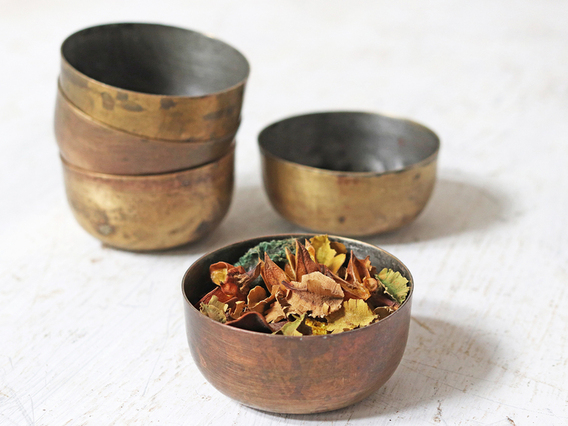 Vintage Brass Bowl (Small) Gold